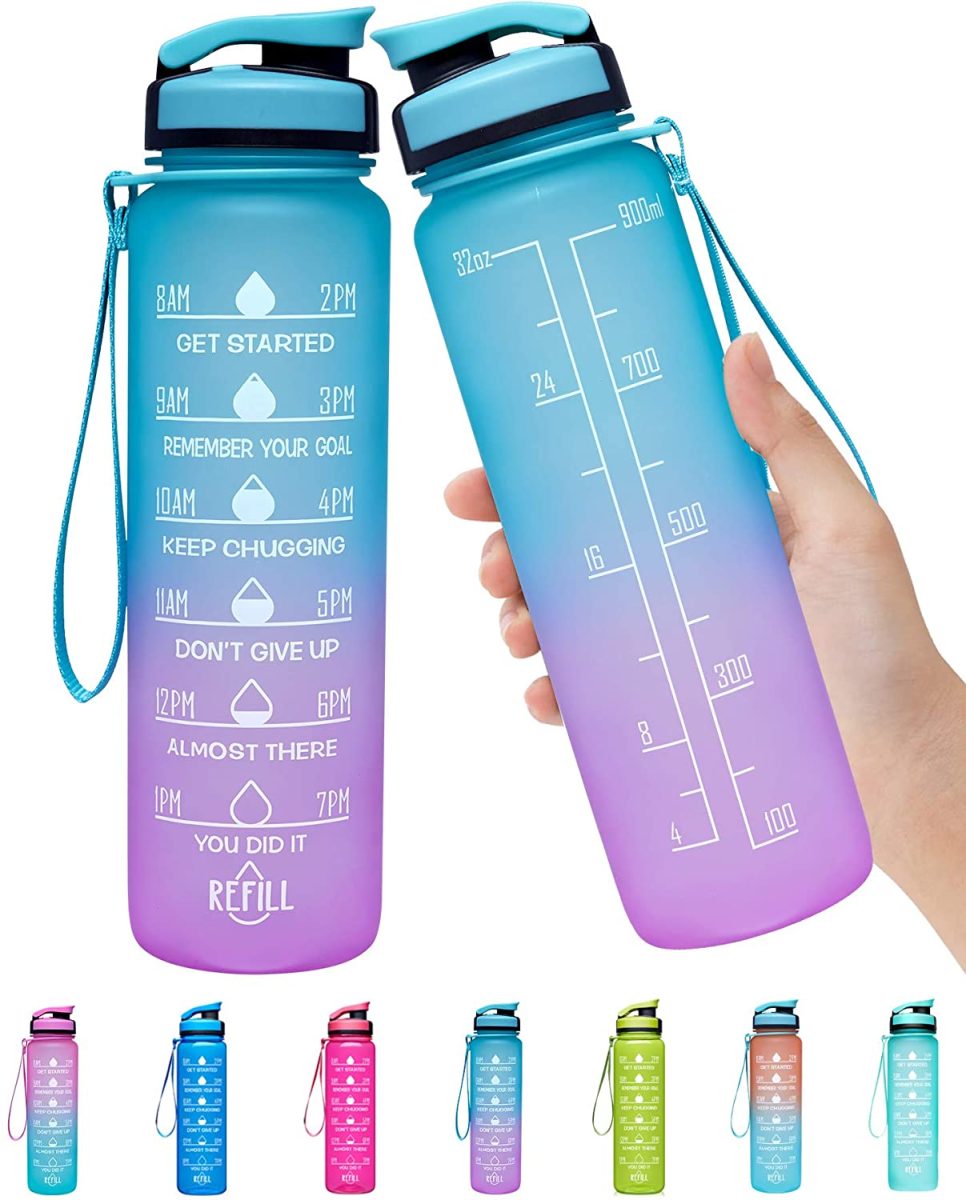 32oz Motivational Fitness Sports Water Bottle with Time Mark - Promo ...